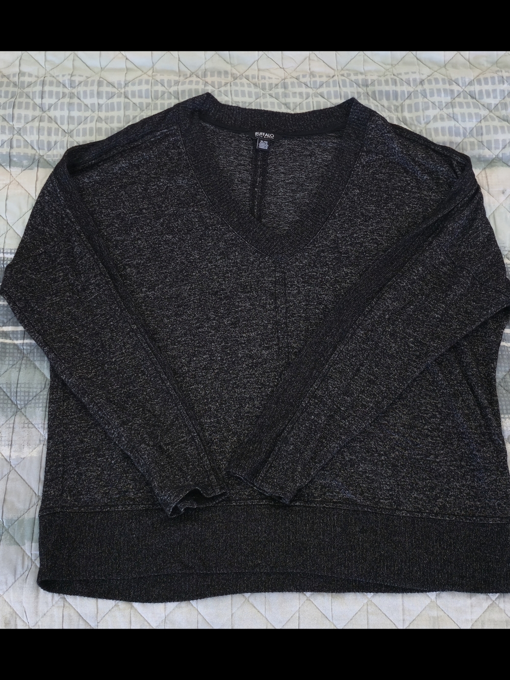 Buffalo David Bitton Charcoal V-Neck Sweater